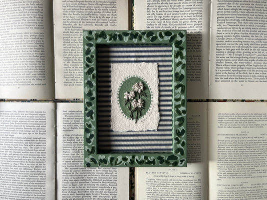 009 - Embroidered wild flowers on Handmade Paper - Framed.