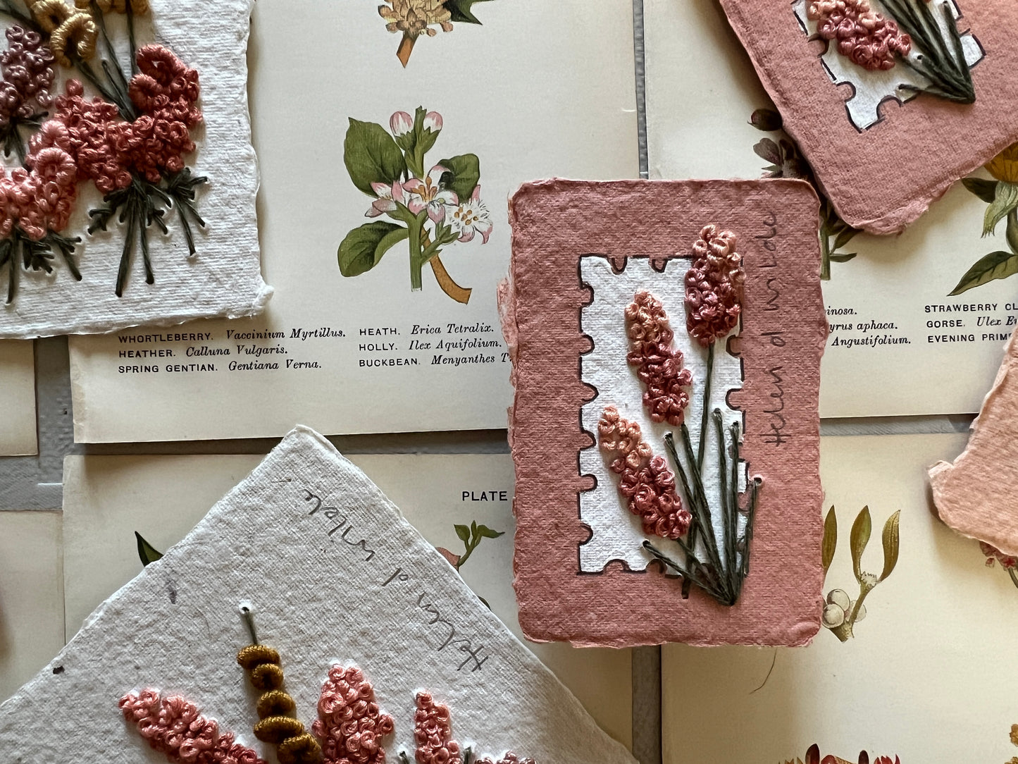 027 - Embroidered wild flowers on Handmade Paper