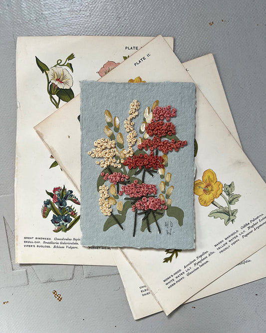 023 - Embroidered wild flowers on Handmade Paper