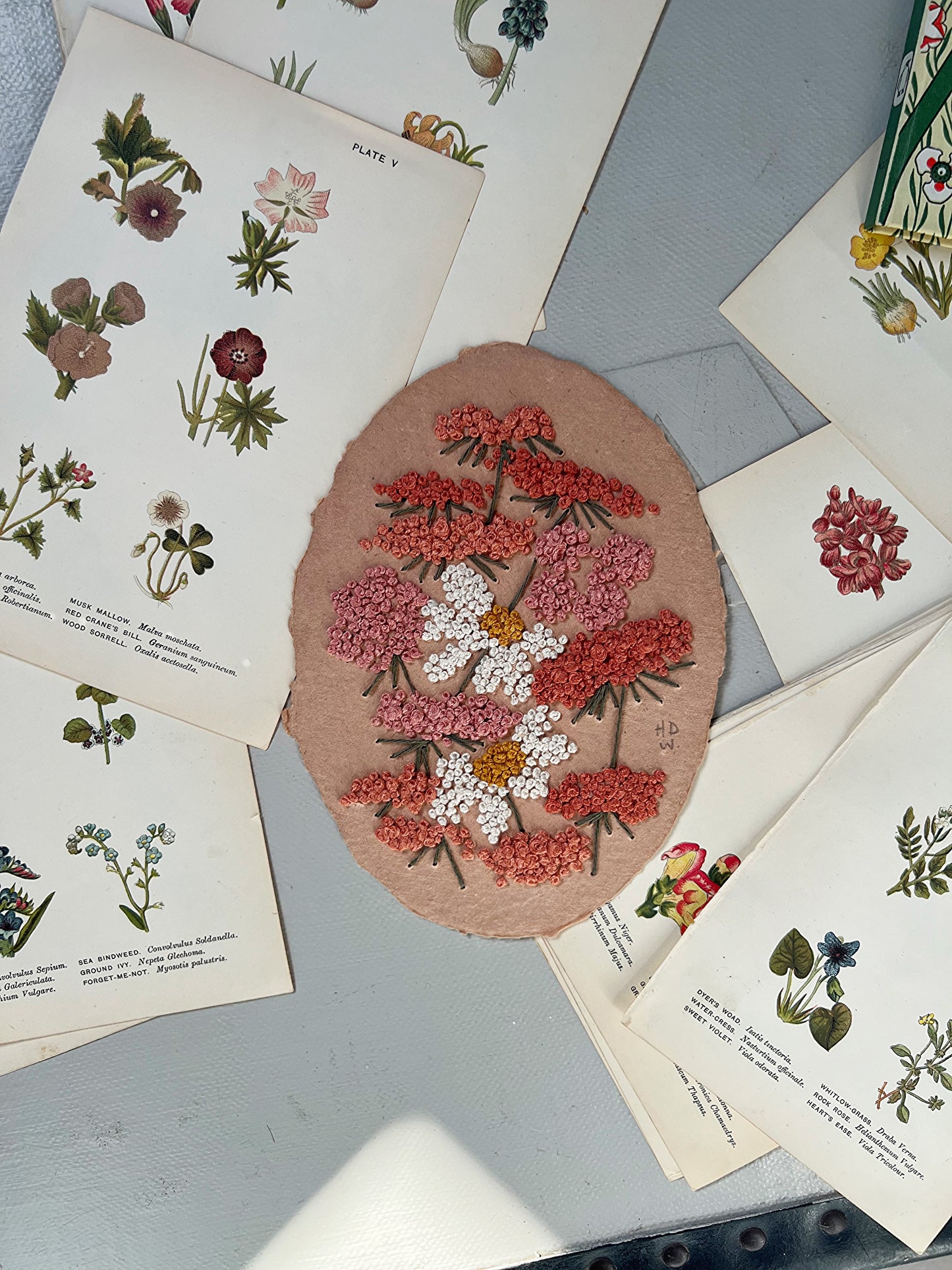 013 - Floral Embroidery on Handmade paper