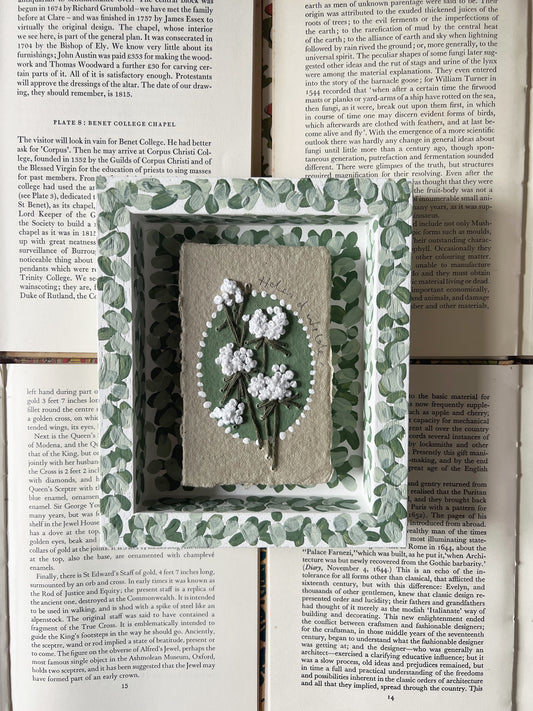 000 - Embroidered wild flowers on Handmade Paper - Framed in Green