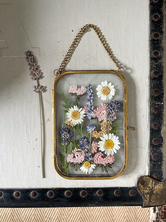 007 The Glass Garden - pressed flower and embroidery on silk