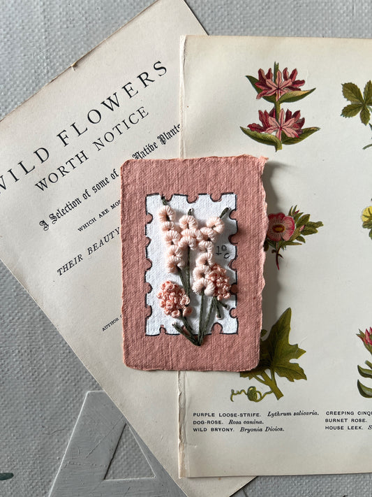 001 - Embroidered wild flowers on Handmade Paper