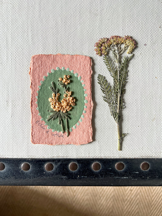 006 - Embroidered wild flowers on Handmade Paper
