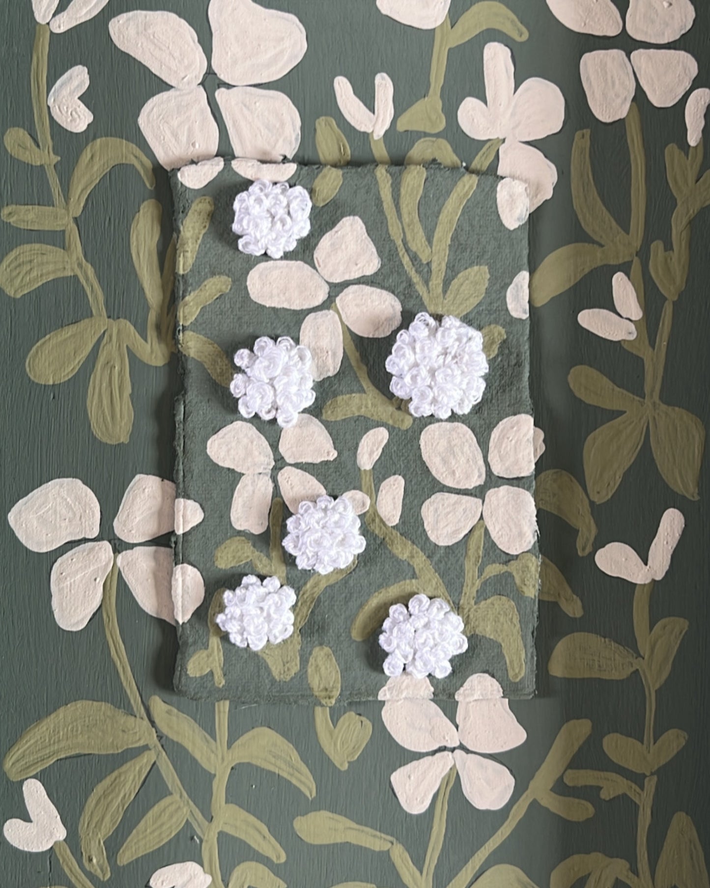 000 - Wildflower embroidered painting with Velvet hanger II
