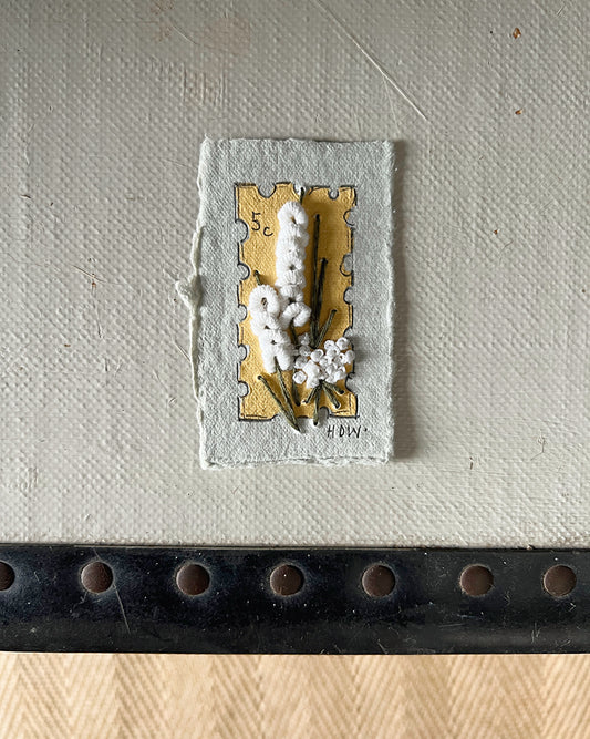 008 - Embroidered wild flowers on Handmade Paper