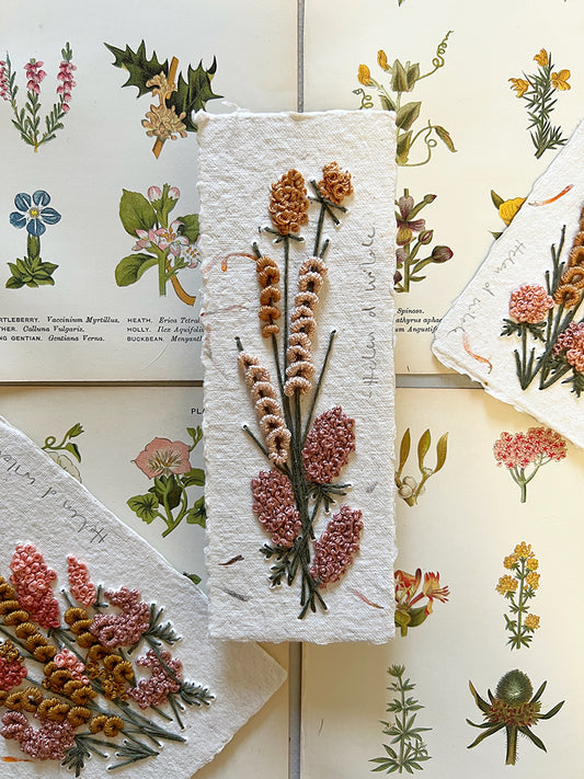 019 - Embroidered wild flowers on Handmade Paper