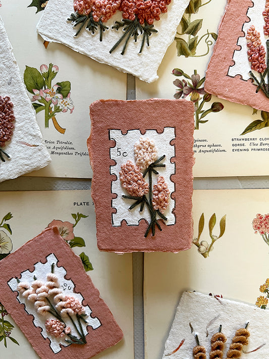 005 - Embroidered wild flowers on Handmade Paper