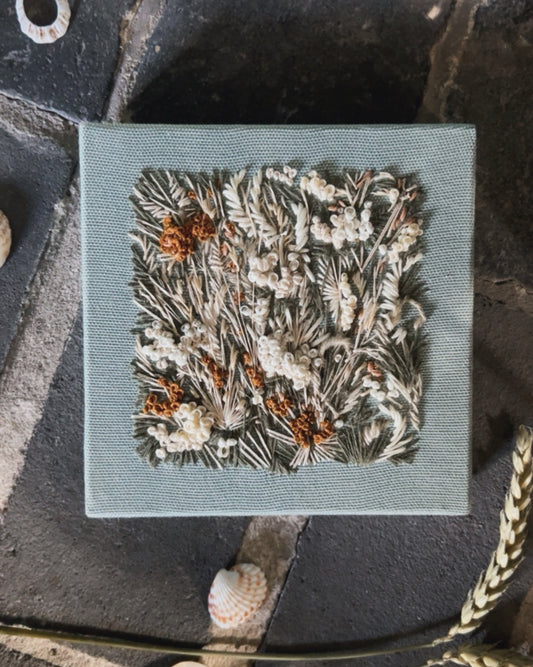 002 Embroidery on Linen - The Summer Garden IV