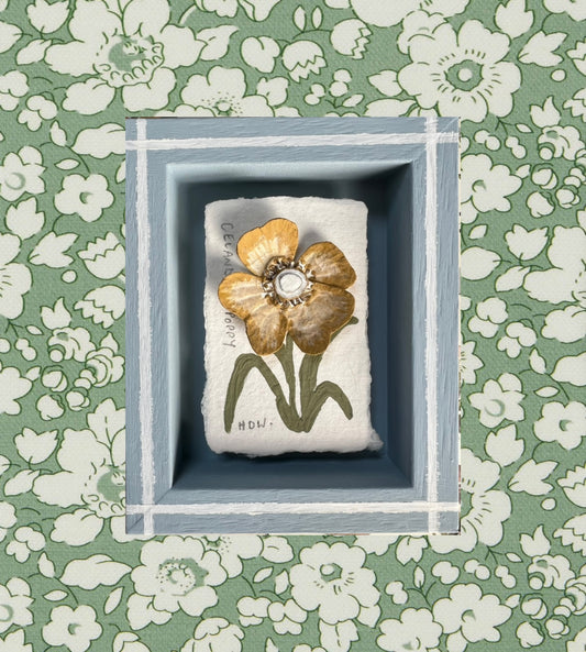 005 - Paper wild flower with painted Frame.
