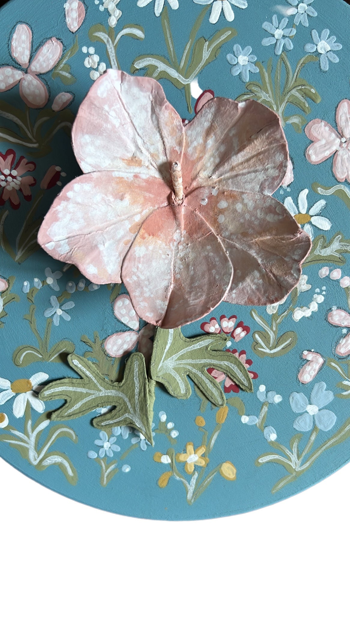 013 - Handmade Paper wild flower with painted Frame.