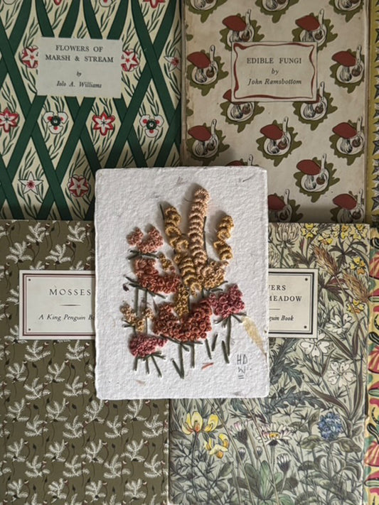 010 - Embroidered wild flowers on Handmade Paper