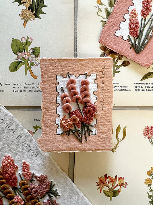 024 - Embroidered wild flowers on Handmade Paper