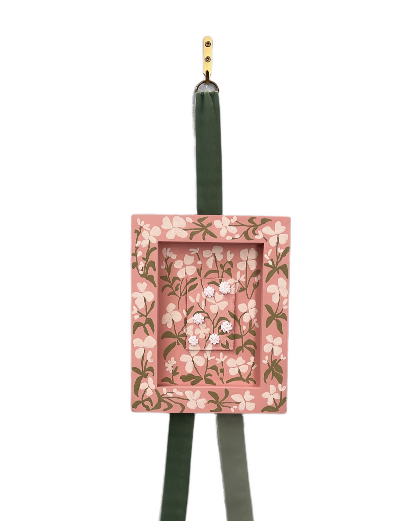002 - Wildflower embroidered painting with Velvet hanger I