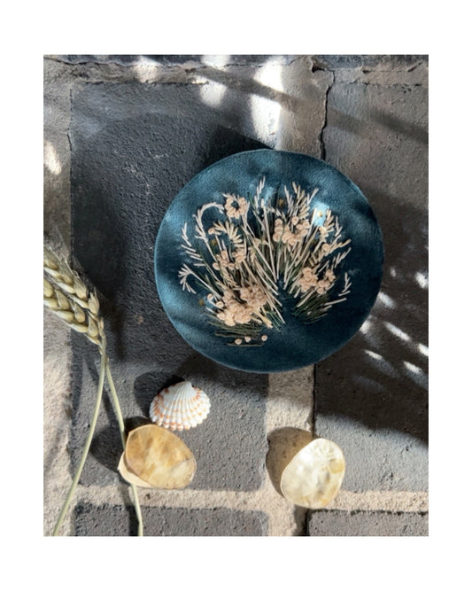 014 Embroidery on Velvet - Summer Garden I