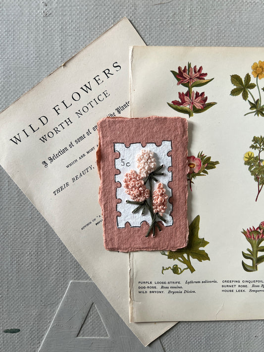 005 - Embroidered wild flowers on Handmade Paper