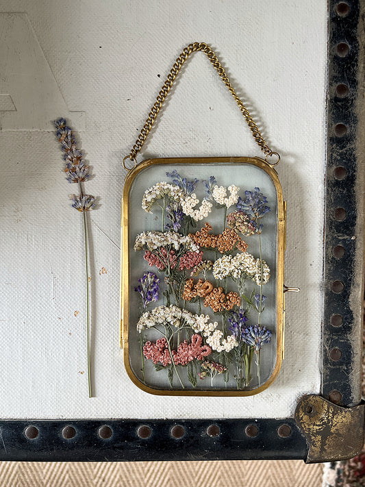 009 The Glass Garden - pressed flower and embroidery on silk