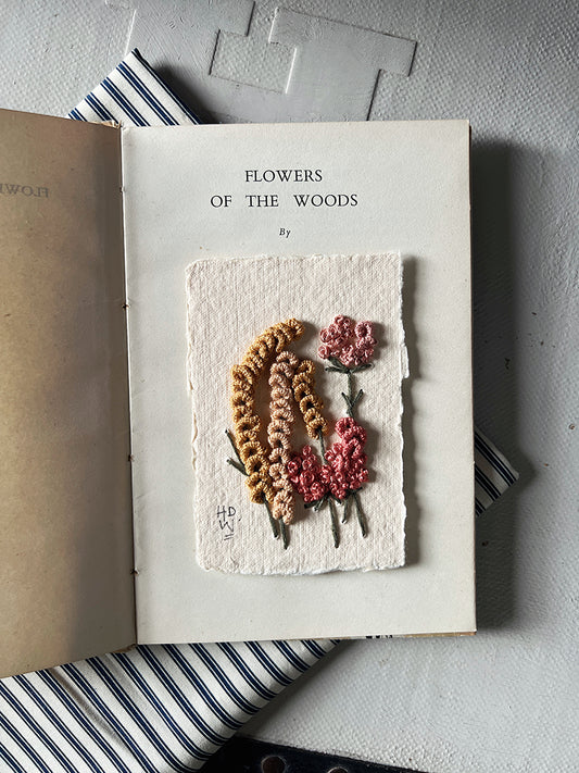 008 - Embroidered wild flowers on Handmade Paper