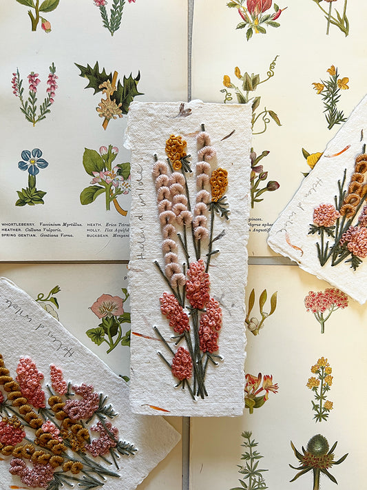 017 - Embroidered wild flowers on Handmade Paper
