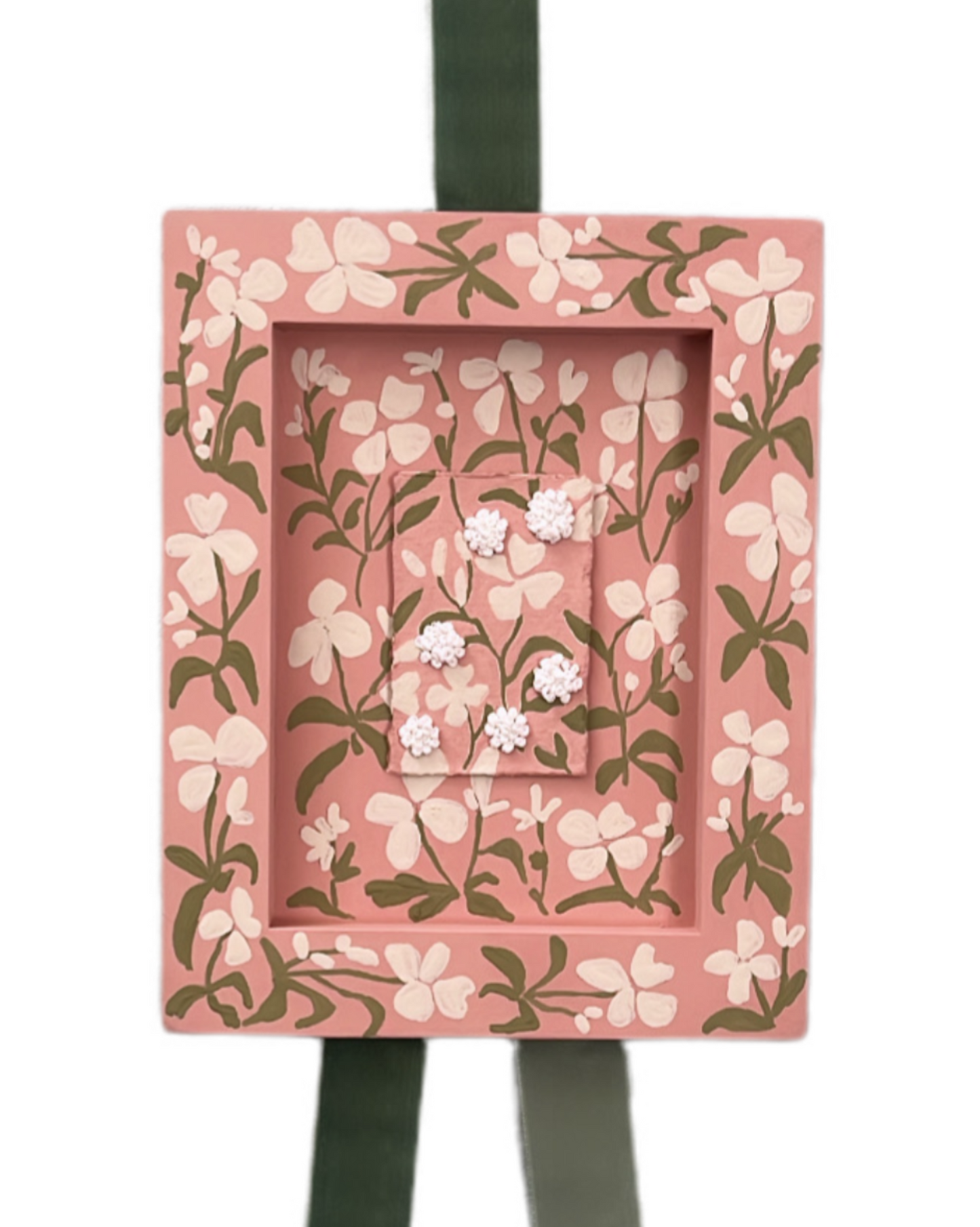 002 - Wildflower embroidered painting with Velvet hanger I