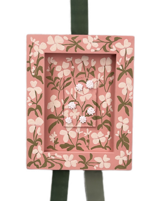 002 - Wildflower embroidered painting with Velvet hanger I