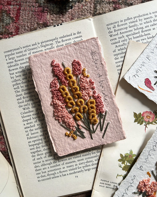 003 - Embroidered wild flowers on Handmade Paper
