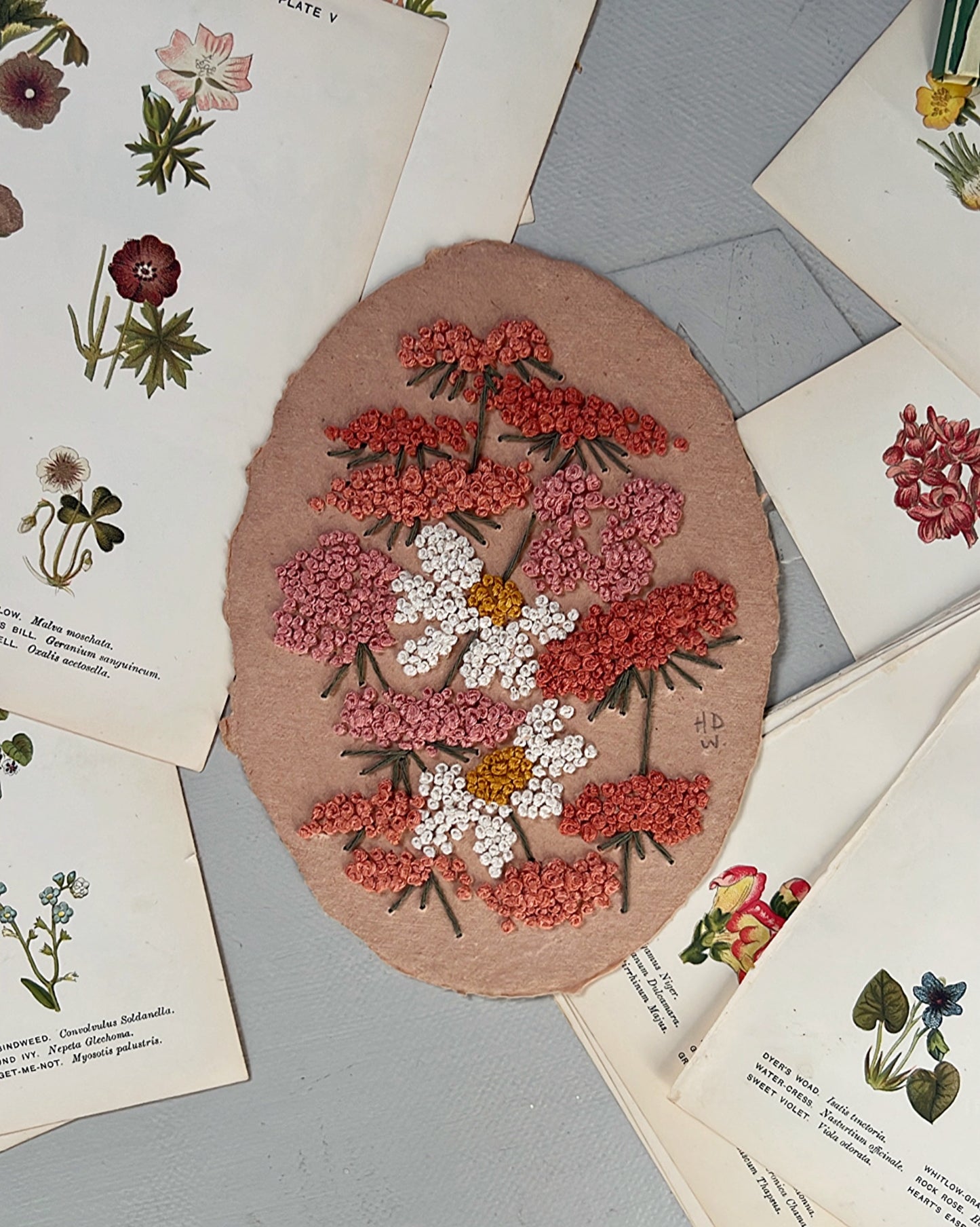 013 - Floral Embroidery on Handmade paper