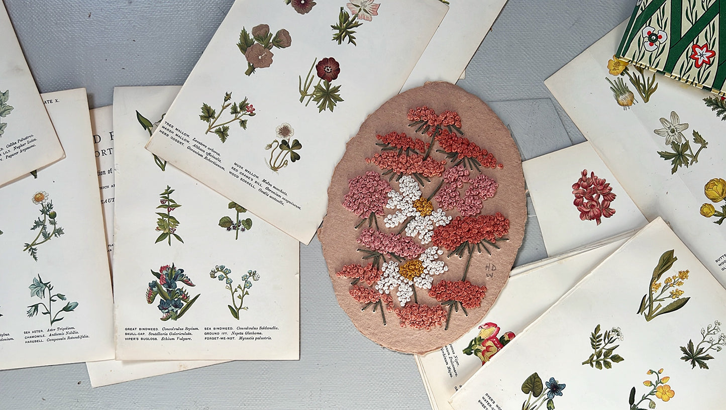 013 - Floral Embroidery on Handmade paper