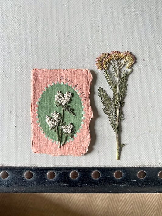 002 - Embroidered wild flowers on Handmade Paper