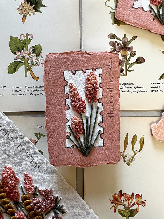 021 - Embroidered wild flowers on Handmade Paper