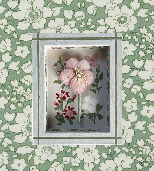 009 - Paper wild flowers with painted Frame.
