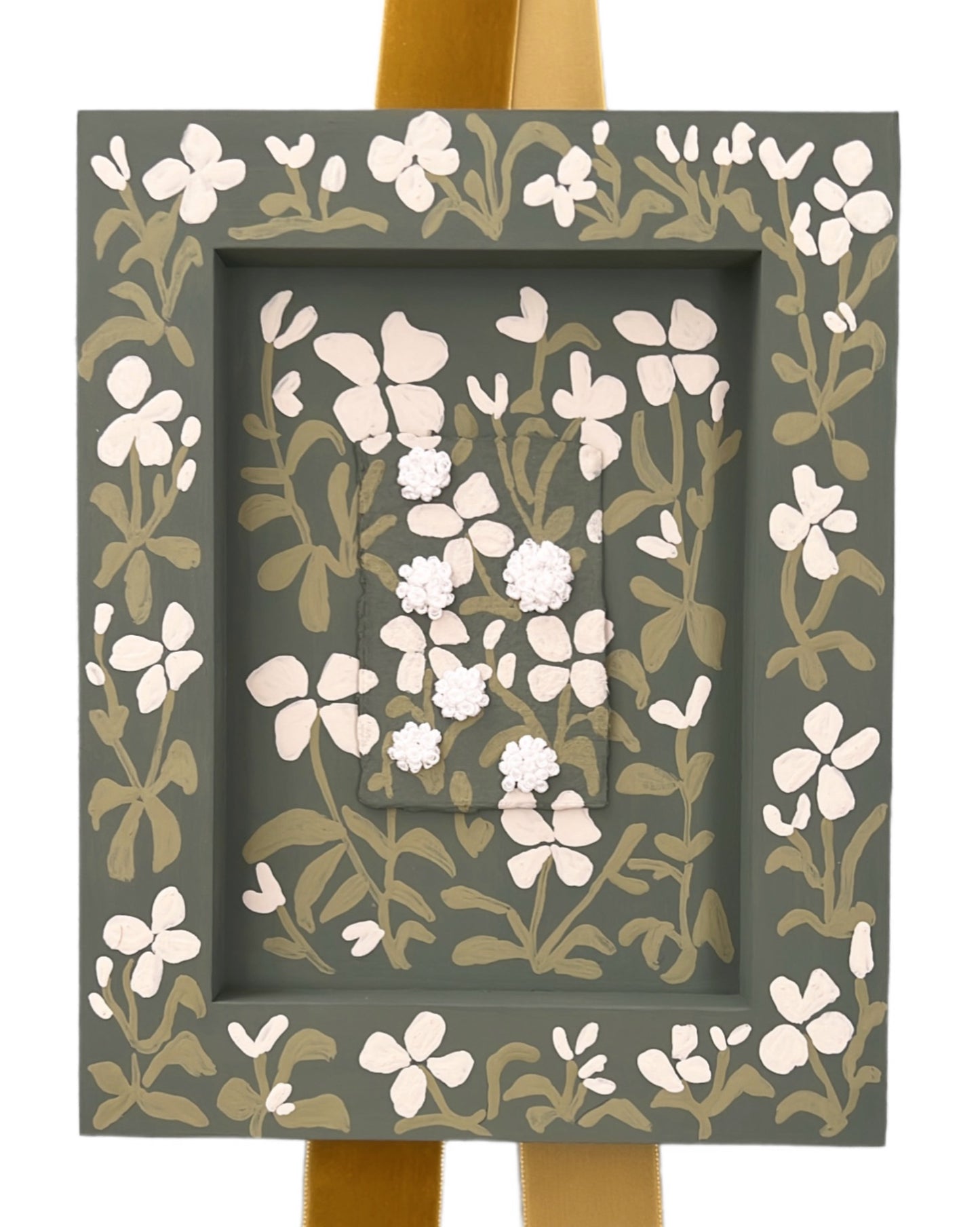 000 - Wildflower embroidered painting with Velvet hanger II