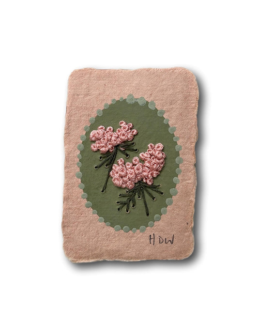 014 - Embroidered wild flowers on Handmade Paper