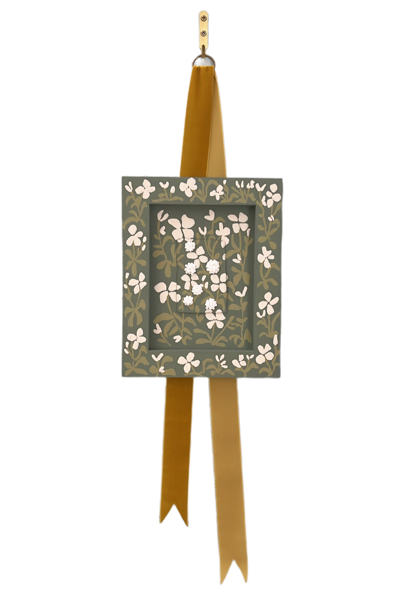 000 - Wildflower embroidered painting with Velvet hanger II