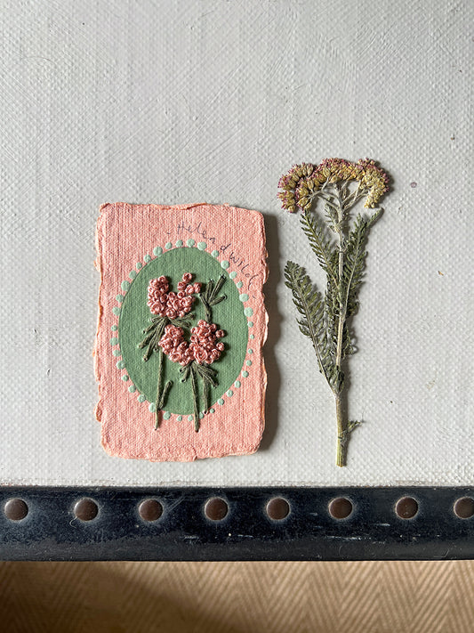 012 - Embroidered wild flowers on Handmade Paper