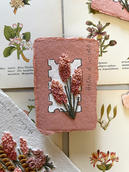 020 - Embroidered wild flowers on Handmade Paper