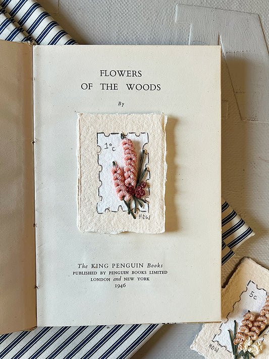 017 - Embroidered wild flowers on Handmade Paper