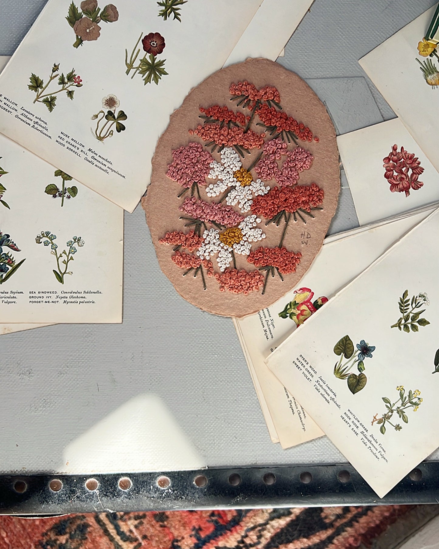 013 - Floral Embroidery on Handmade paper