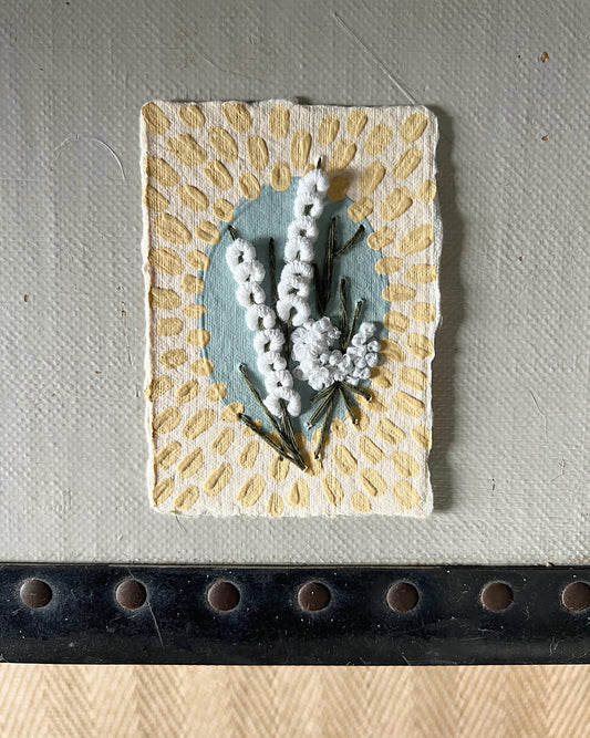 006 - Embroidered wild flowers on Handmade Paper