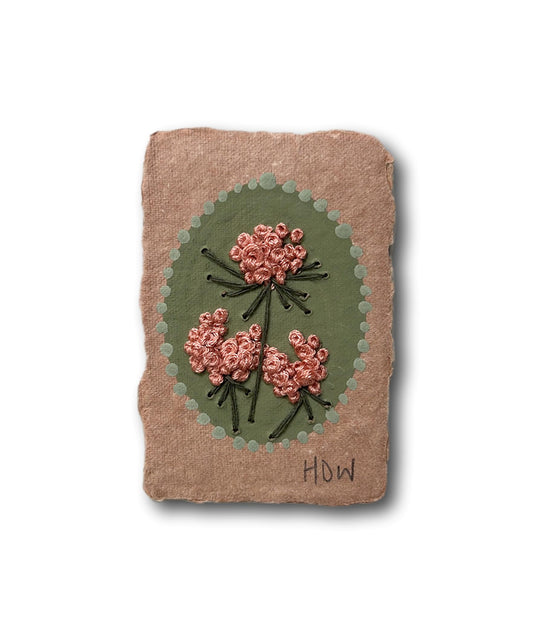 013 - Embroidered wild flowers on Handmade Paper