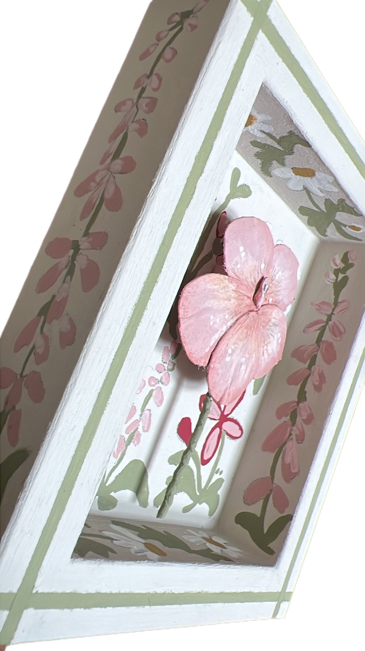 003 - Handmade Paper wild flower with painted Frame.