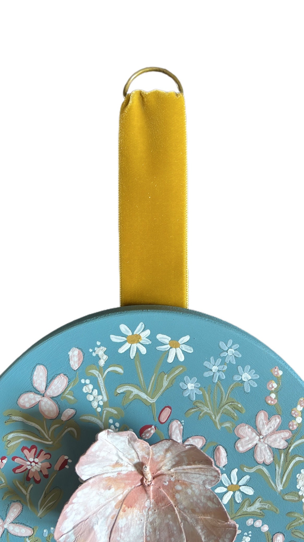 013 - Handmade Paper wild flower with painted Frame.