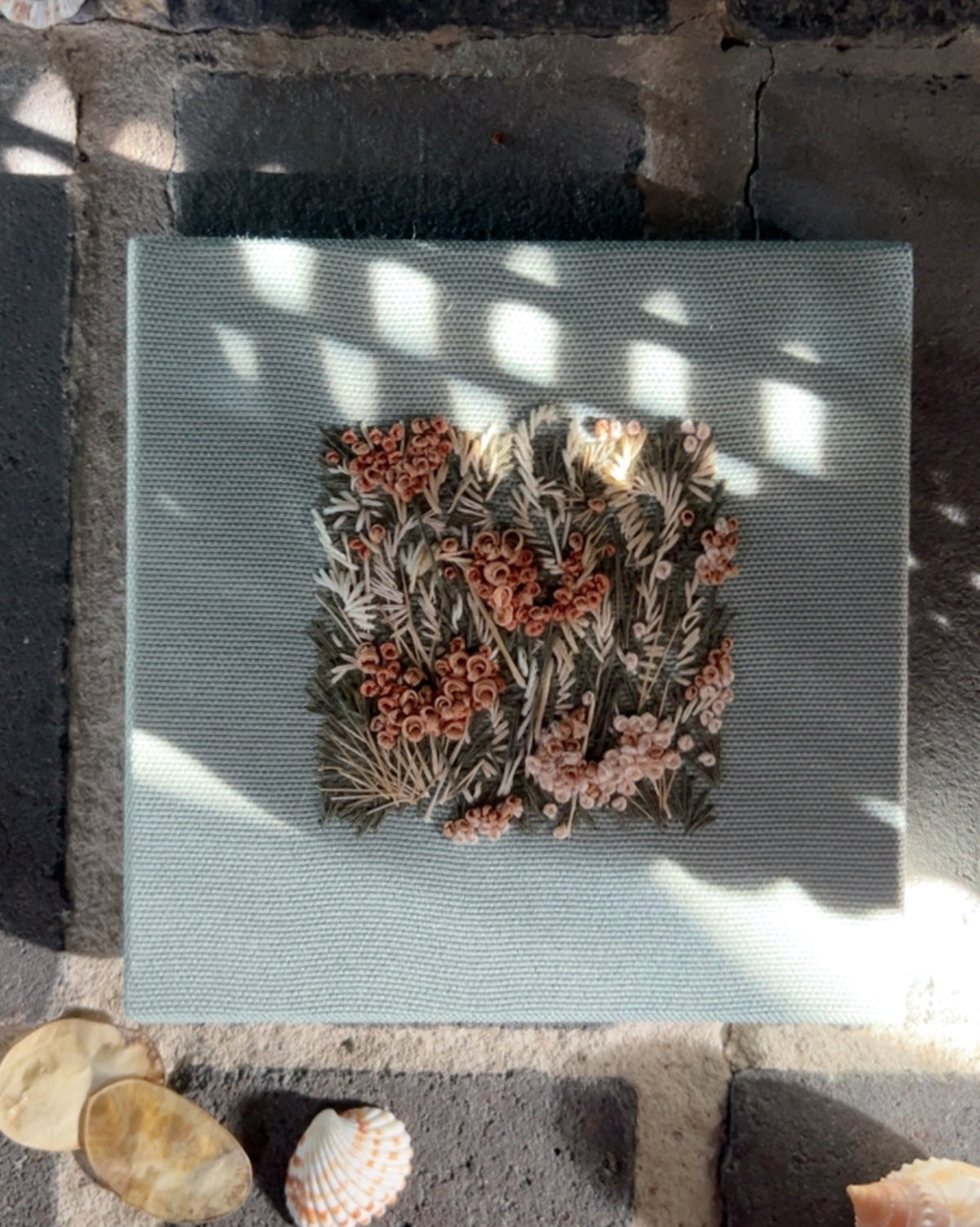 019 Embroidery on Linen - The Summer Garden IV (Copy)