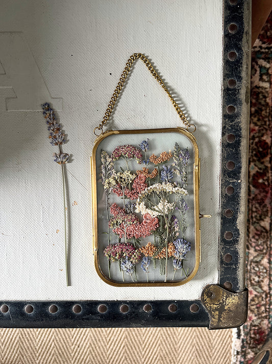 004 The Glass Garden - pressed flower and embroidery on silk