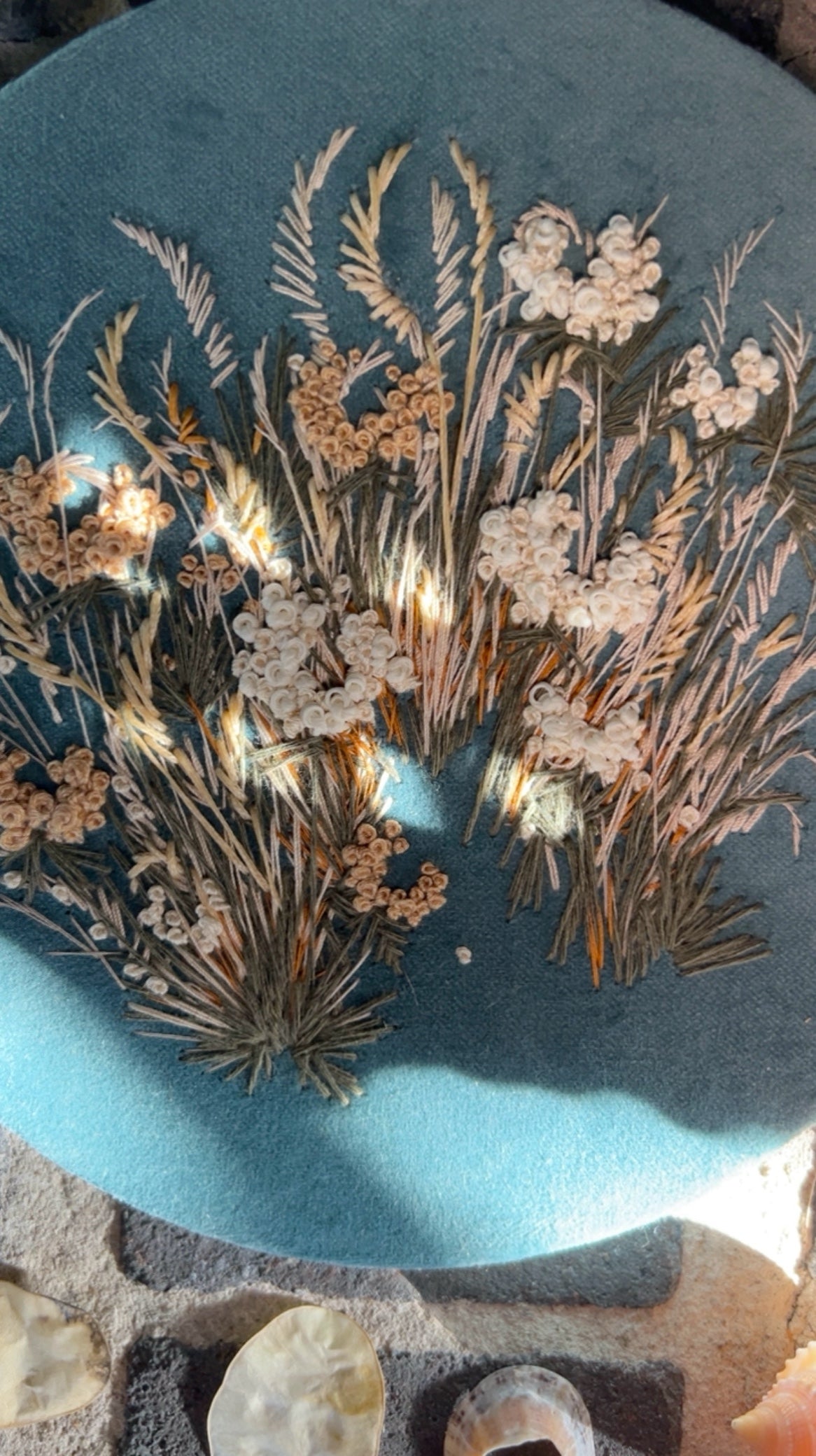 000 Embroidery on Velvet - The Summer Garden III