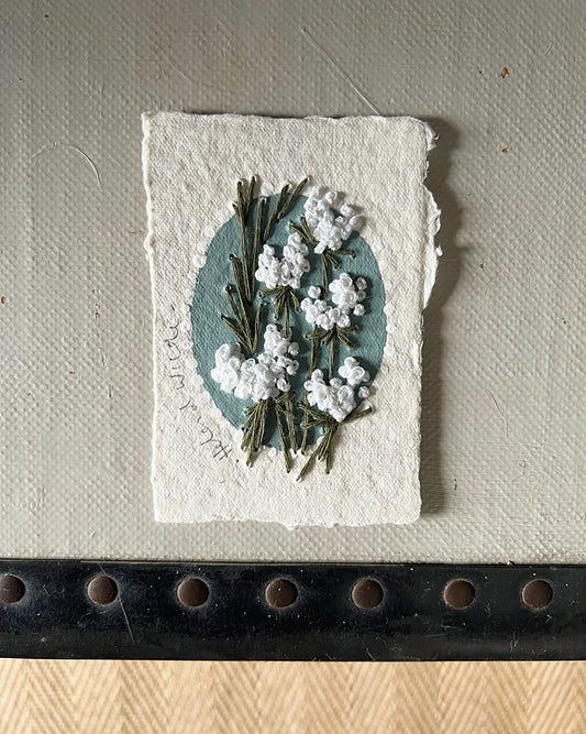 004 - Embroidered wild flowers on Handmade Paper