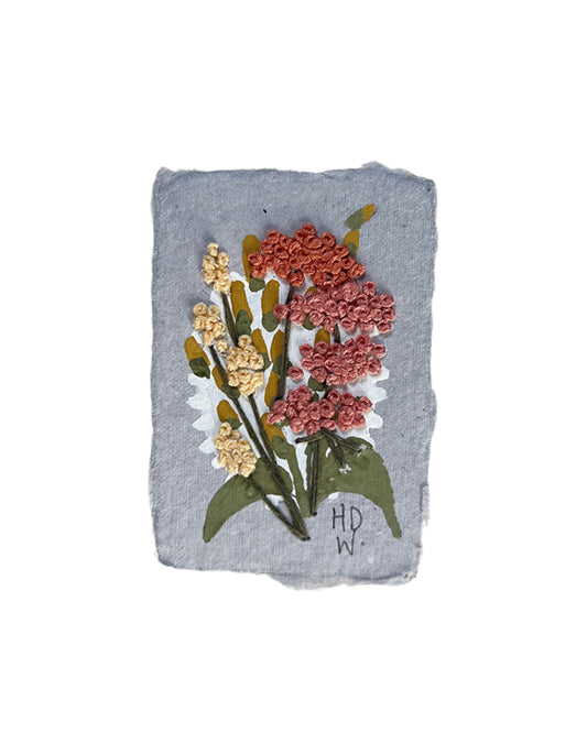019 - Embroidered wild flowers on Handmade Paper
