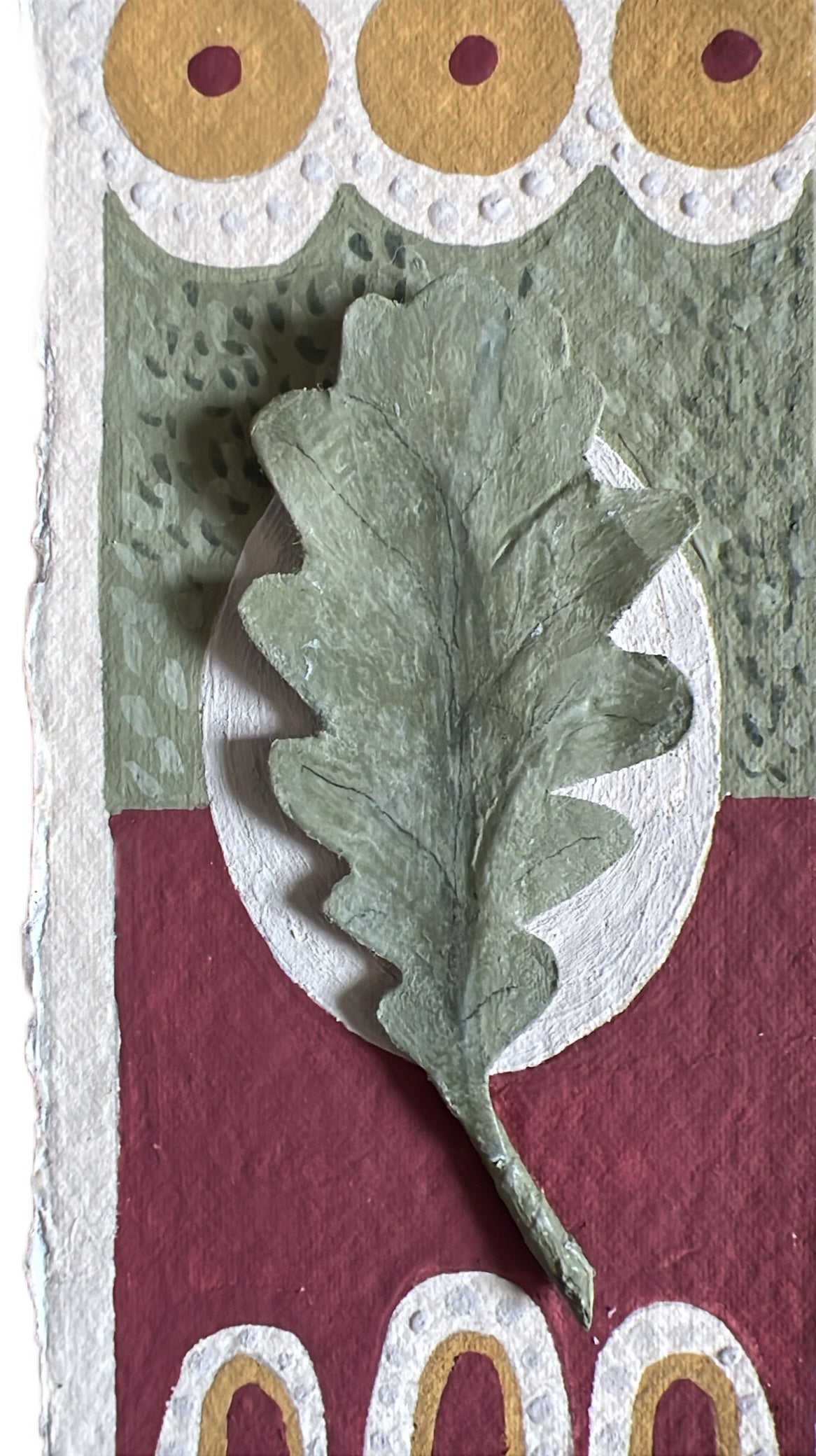 008 Paper Oak Leaf Botanical Painting
