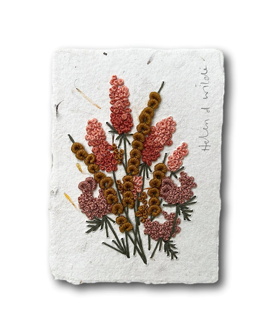 015 - Embroidered wild flowers on Handmade Paper