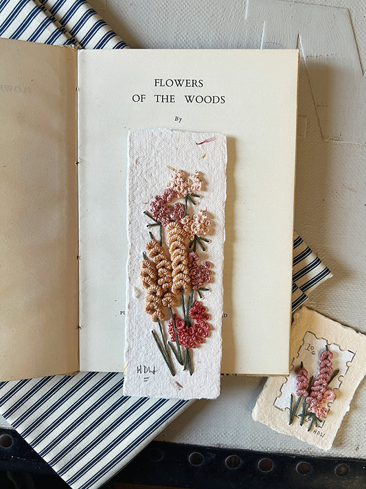 014 - Embroidered wild flowers on Handmade Paper